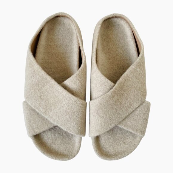 Lauren Manoogian Alpaca Criss Cross Slide Sandals - Picture 3 of 12